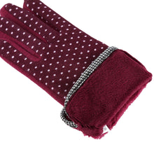 Elegant Womens Touch Screen Gloves Dot Print Bow-knot Warm Gloves Mittens Cashmere Guantes para hombres IMY66