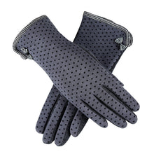 Elegant Womens Touch Screen Gloves Dot Print Bow-knot Warm Gloves Mittens Cashmere Guantes para hombres IMY66