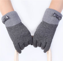 Elegant Womens Gloves Bow Phone Touch Screen Outdoor Warm Gloves Mitten Cashmere IMY66