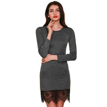 Elegant lace gray bodycon Bandage dress evening party long sleeve dress Women casual vestidos de fiesta IMY66