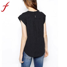 Excellent women casual tee polka dot print chiffon Office Blouse shirt tops blusas femininas IMY66