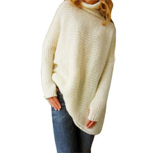 Fall Women Loose Long Sleeve Oversize Sweater Turtleneck Jumper Shirt Tops Jumper Pullover pull femme IMY66