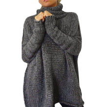 Fall Women Loose Long Sleeve Oversize Sweater Turtleneck Jumper Shirt Tops Jumper Pullover pull femme IMY66