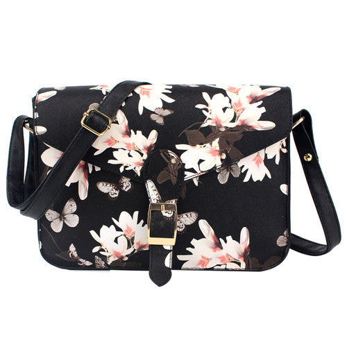 Bags For Women Floral PU Leather Shoulder Crossbody Bag Satchel Handbag Messenger Bag bolsos IMY66