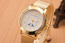 Women Gold Crystal Butterfly Stainless Steel Mesh Band Wrist Watch Casual Quartz Watch relogio feminino IMY66