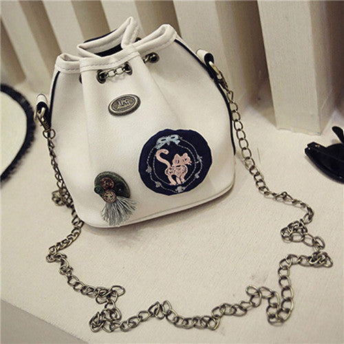 Brands Women Bag Soft PU Leather Chain Handbag Cross Body Shoulder Messenger Bucket Bag bolsa feminina IMY66