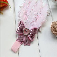 Lovely Baby Girls Infant Pink Feather Hairband Light Bow Headband Bandage On A Head For Girls IMY66