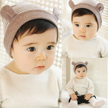 Small Ears Strip Cotton Baby Boys Girls Sets Headgear Money Infants Cotton Hat bebes IMY66