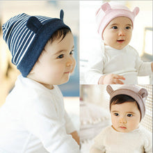 Small Ears Strip Cotton Baby Boys Girls Sets Headgear Money Infants Cotton Hat bebes IMY66