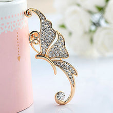 Women Ear Cuff Clip On Earrings Cute Crystal Butterfly Wings Ear Jewelry Clip Earrings Without Piercing IMY66