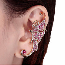 Women Ear Cuff Clip On Earrings Cute Crystal Butterfly Wings Ear Jewelry Clip Earrings Without Piercing IMY66