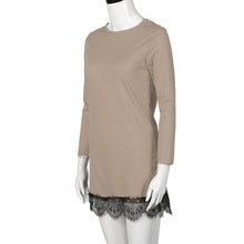 Casual Dress For Women Long Sleeve Round Neck Lace Splice Party Mini Dress vestidos femininos robe IMY66