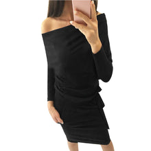 Casual Dress For Women Sexy Off Shoulder Long Sleeve Mini Dress Evening Party Dress Vestidos femininos IMY66