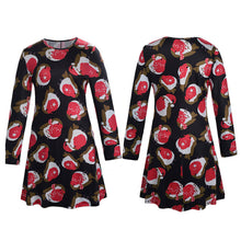 Dress For Women Print Swing Dress Long Sleeve Flared Party Mini Dresses vestidos de festa IMY66