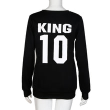 Couple T-Shirts Casual Back Queen 04 Letter Print Long Sleeve Tee Shirt femme Top Thicken Warm Sweatshirt IMY66