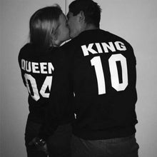 Couple T-Shirts Casual Back Queen 04 Letter Print Long Sleeve Tee Shirt femme Top Thicken Warm Sweatshirt IMY66