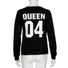 Couple T-Shirts Casual Back Queen 04 Letter Print Long Sleeve Tee Shirt femme Top Thicken Warm Sweatshirt IMY66