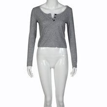 Crop Tops For Womens Lady Sexy V Neck Long Sleeve Shirt Casual Stretch Tops T-Shirt Tee Shirts femme IMY66