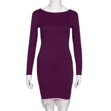 Dress For Women Casual Long Sleeve Lace Stitching Bottoming Sheath Tops Bodycon Dress vestidos femininos IMY66