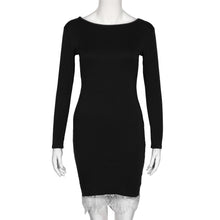 Dress For Women Casual Long Sleeve Lace Stitching Bottoming Sheath Tops Bodycon Dress vestidos femininos IMY66