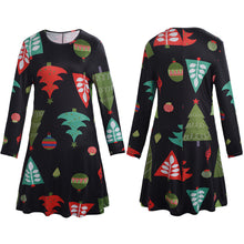 Dress For Women Ladies Print Swing Long Sleeve Flared Party Mini Dresses vestidos de festa IMY66