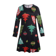 Dress For Women Ladies Print Swing Long Sleeve Flared Party Mini Dresses vestidos de festa IMY66