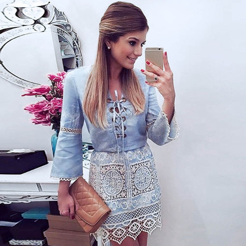 Dress For Women Sexy Shoulder Long Sleeve Lace Bandage Dress Casual Long Sleeve Dresses vestidos feminino IMY66