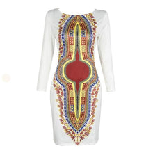 Dress Women Casual O-Neck Dresses Traditional African Print Party Long Maxi Slim Dress vestidos femininos IMY66