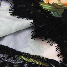 Flare Sleeve Dress For Women V-Neck Lace Printing Splicing Long Sleeve Loose Dress vestidos femininos IMY66