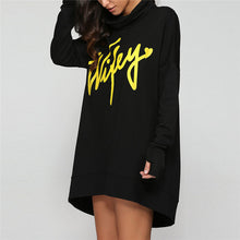 Sweatershirts For Womens Casual Letter Print Loose Irregular Long T-Shirts Pullovers camisetas y tops IMY66