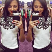 Sweatershirts T-Shirts For Women Print Long Sleeve O Neck Splice Tops Tee Shirts femme camisetas y tops IMY66