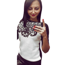 Sweatershirts T-Shirts For Women Print Long Sleeve O Neck Splice Tops Tee Shirts femme camisetas y tops IMY66