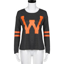 T-Shirt For Women Casual Letter Print Loose Long Sleeve O Neck Cotton Tops tee shirt femme camiseta mujer IMY66