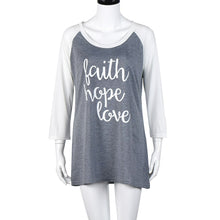 Tee Shits For Women Loose Long Sleeve O Neck Letters Printed Stitching T-shirT-Shirt Camisetas Feminina IMY66