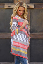 Vintage Women Irregular Stripe Shawl Knitted Sweaters Kimono Cardigan Tops Cover Up Blouse Outwear Coat IMY66