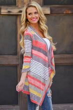 Vintage Women Irregular Stripe Shawl Knitted Sweaters Kimono Cardigan Tops Cover Up Blouse Outwear Coat IMY66