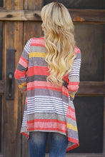 Vintage Women Irregular Stripe Shawl Knitted Sweaters Kimono Cardigan Tops Cover Up Blouse Outwear Coat IMY66