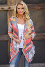 Vintage Women Irregular Stripe Shawl Knitted Sweaters Kimono Cardigan Tops Cover Up Blouse Outwear Coat IMY66