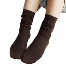 Sockes For Women Girls Solid Soft knitting Socks Casual Cotton Middle Tube Socks calcetines meias IMY66