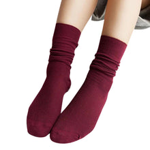 Sockes For Women Girls Solid Soft knitting Socks Casual Cotton Middle Tube Socks calcetines meias IMY66
