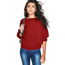 Women Batwing Sleeve Knitted Pullover Sweater Loose Tops Jumper Sweater Knitwear Outwear Pullovers IMY66