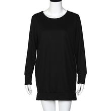 Women Casual Sweater Dress Solid Long Sleeve O Neck Loose Evening Party Mini Dress vestidos femininos IMY66