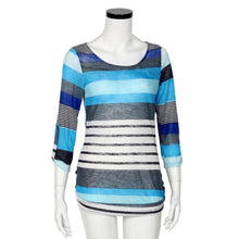 Women Casual T-Shirts Ladies Long Sleeve O Neck Loose Striped Knitted Tops Tee Shirt femme camiseta mujer IMY66