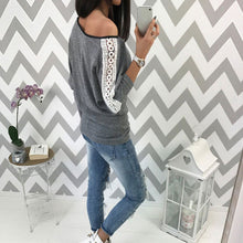 Women Casual T-Shirts Sexy Long Sleeve Tops Lace Bat Sleeve Sweatshirt Tee shirt femme camisetas y tops IMY66