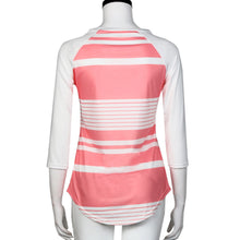 Women Casual T-Shirts Three Quarter Striped Printing Round Neck Pullover Tops T-Shirt camisetas y tops IMY66