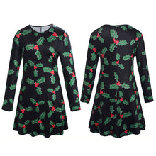 Women Dress Lady Print Swing Dress Long Sleeve Flared Party Mini Dresses vestidos de festa IMY66