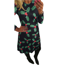 Women Dress Lady Print Swing Dress Long Sleeve Flared Party Mini Dresses vestidos de festa IMY66