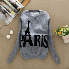 Women Clothing Casual Eiffel Tower Pirnt Long Sleeve Thick Pullover Sweatshirts Tops tee shirt femme IMY66