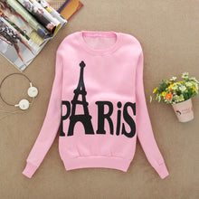Women Clothing Casual Eiffel Tower Pirnt Long Sleeve Thick Pullover Sweatshirts Tops tee shirt femme IMY66