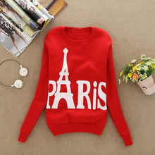 Women Clothing Casual Eiffel Tower Pirnt Long Sleeve Thick Pullover Sweatshirts Tops tee shirt femme IMY66